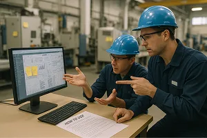 Machine with sticky notes