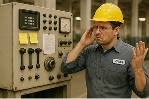 Machine with sticky notes